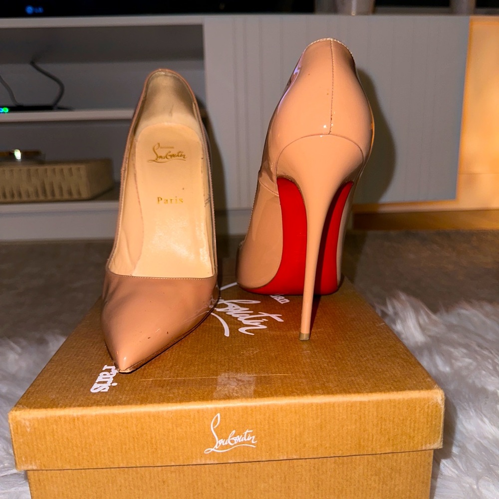 Christian Louboutin So Kate Patent Pointed-Toe Red Sole Pump